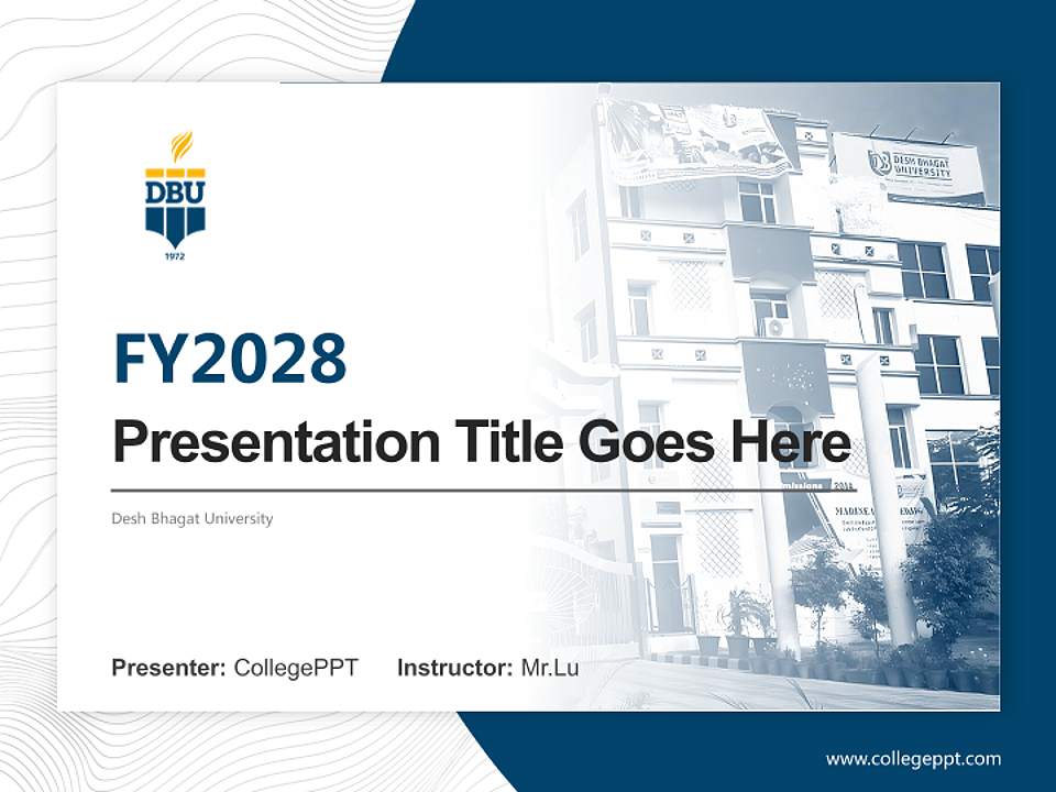Desh Bhagat University Academic Presentation/Research Findings Report PPT Template4:3 ratio PPT effect preview image5