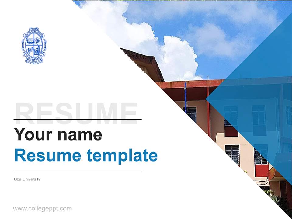 Goa University Resume PPT Template4:3 ratio PPT effect preview image5