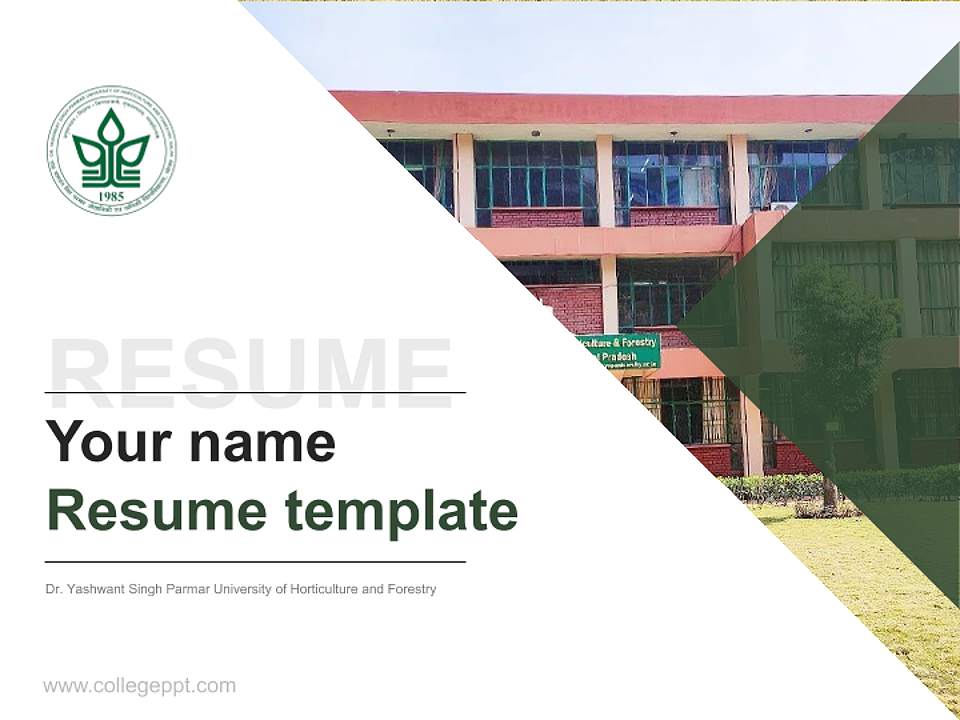 Dr. Yashwant Singh Parmar University of Horticulture and Forestry Resume PPT Template4:3 ratio PPT effect preview image5