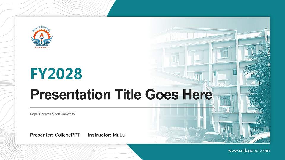 Gopal Narayan Singh University Academic Presentation/Research Findings Report PPT Template16:9 ratio PPT effect preview image