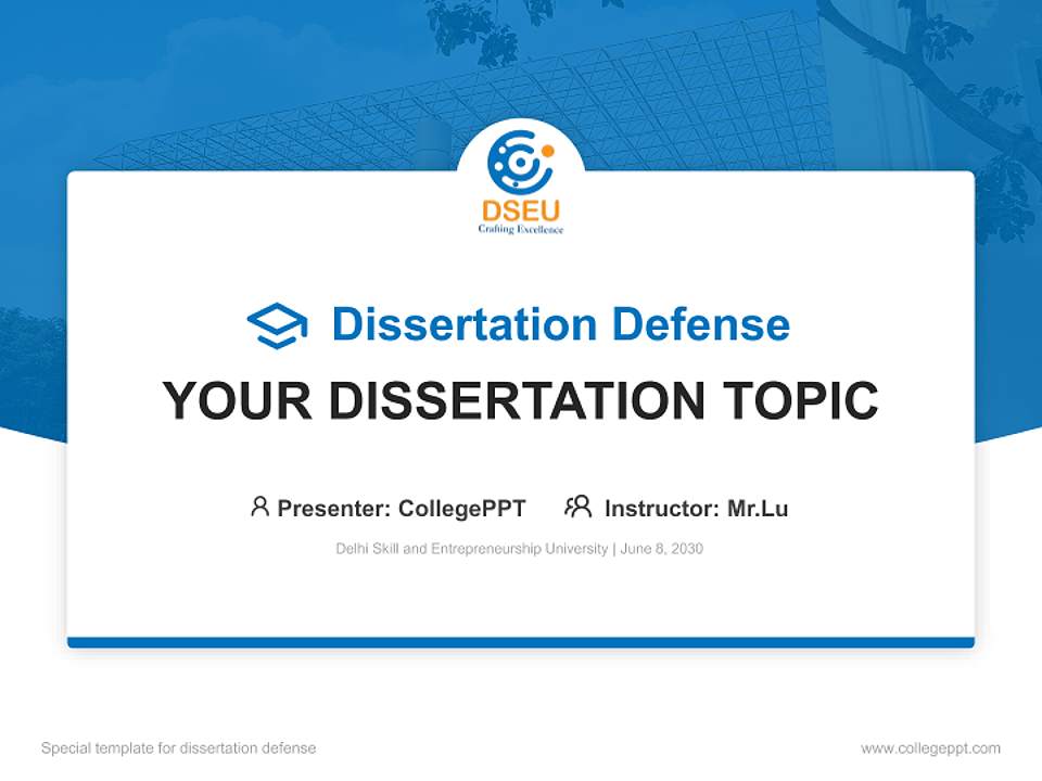 Delhi Skill and Entrepreneurship University Graduation Thesis Defense PPT Template4:3 ratio PPT effect preview image7