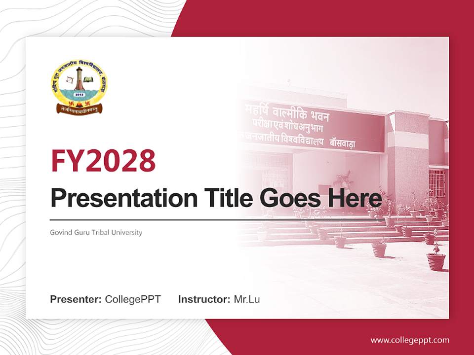 Govind Guru Tribal University Academic Presentation/Research Findings Report PPT Template4:3 ratio PPT effect preview image5