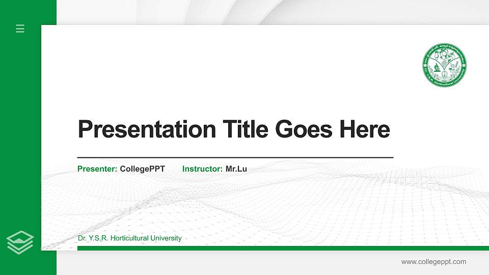 Dr. Y.S.R. Horticultural University Thesis Proposal/Graduation Defense PPT Template16:9 ratio PPT effect preview image