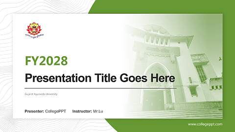 Gujarat Ayurveda University Academic Presentation/Research Findings Report PPT Template