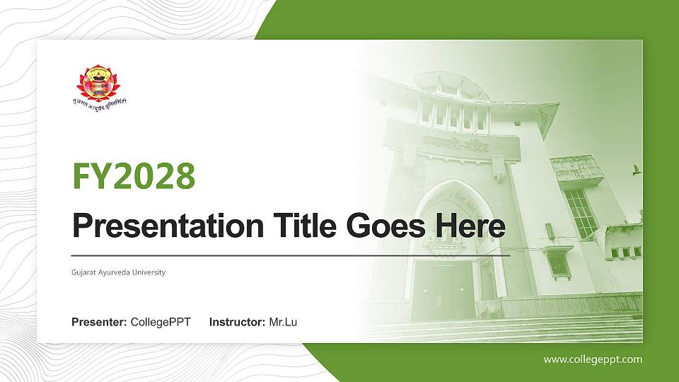 Gujarat Ayurveda University Academic Presentation/Research Findings Report PPT Template16:9 ratio PPT effect preview image