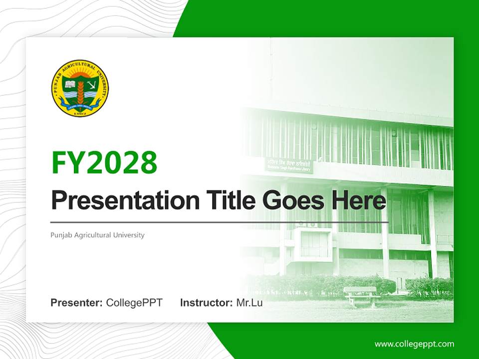 Punjab Agricultural University Academic Presentation/Research Findings Report PPT Template4:3 ratio PPT effect preview image5