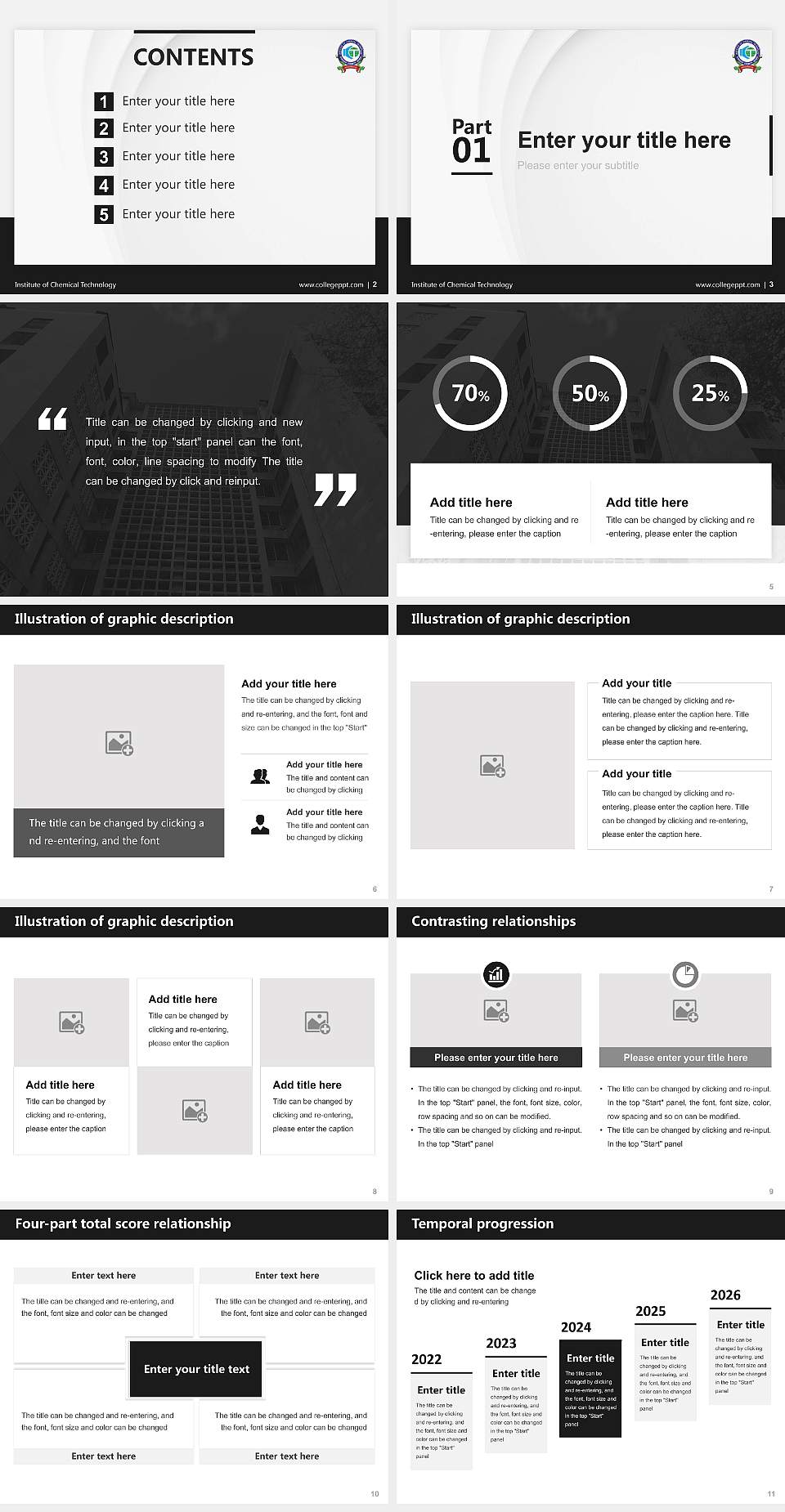 Institute of Chemical Technology Thesis Proposal/Graduation Defense PPT Template4:3 ratio PPT effect preview image2