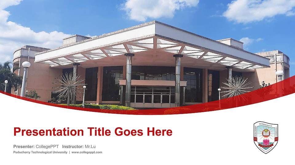 Puducherry Technological University Course/Courseware Creation PPT Template16:9 ratio PPT effect preview image