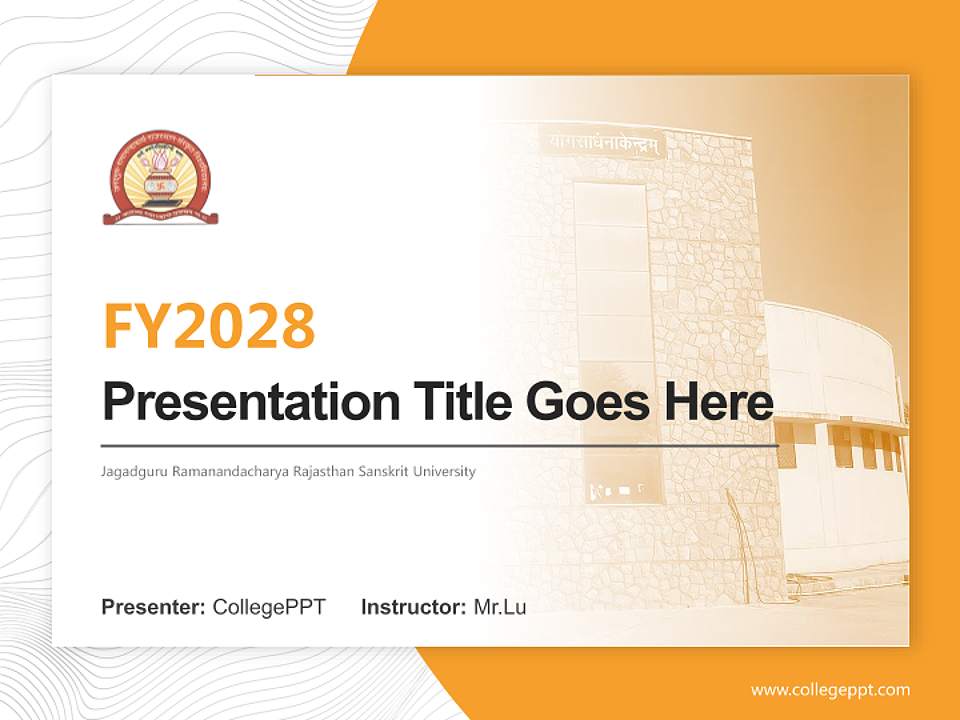 Jagadguru Ramanandacharya Rajasthan Sanskrit University Academic Presentation/Research Findings Report PPT Template4:3 ratio PPT effect preview image5