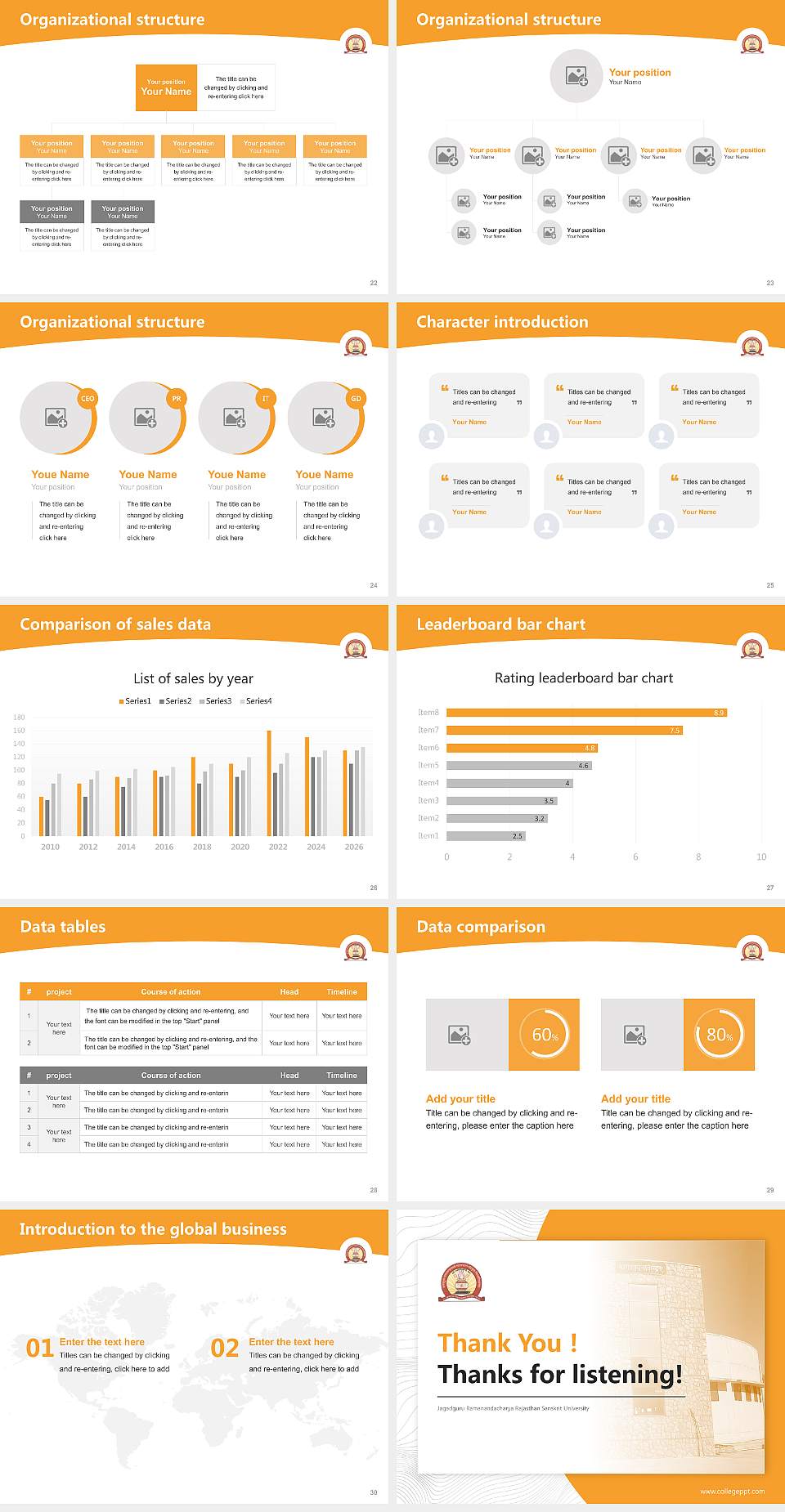 Jagadguru Ramanandacharya Rajasthan Sanskrit University Academic Presentation/Research Findings Report PPT Template4:3 ratio PPT effect preview image4