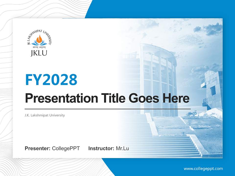 J.K. Lakshmipat University Academic Presentation/Research Findings Report PPT Template4:3 ratio PPT effect preview image5