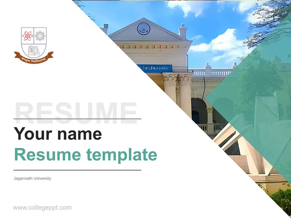 Jagannath University Resume PPT Template4:3 ratio PPT effect preview image5