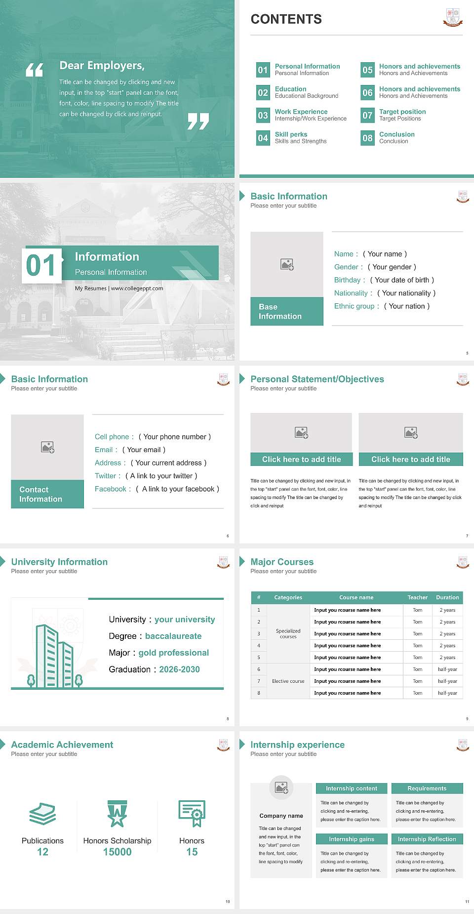 Jagannath University Resume PPT Template4:3 ratio PPT effect preview image2