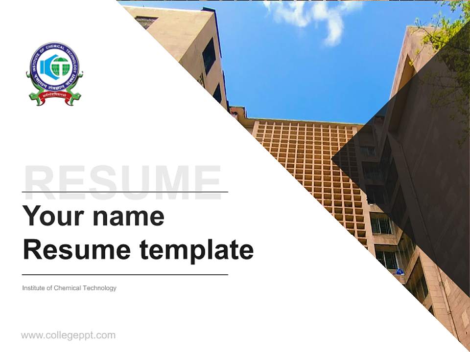 Institute of Chemical Technology Resume PPT Template4:3 ratio PPT effect preview image5