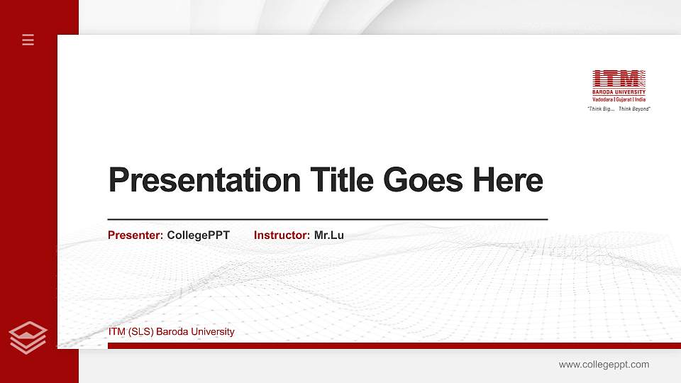 ITM (SLS) Baroda University Thesis Proposal/Graduation Defense PPT Template16:9 ratio PPT effect preview image