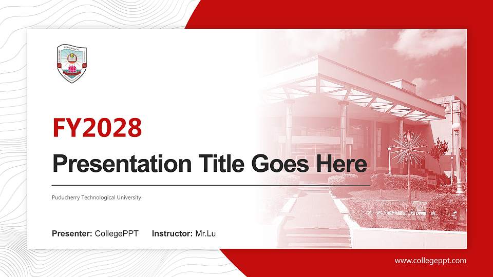 Puducherry Technological University Academic Presentation/Research Findings Report PPT Template16:9 ratio PPT effect preview image