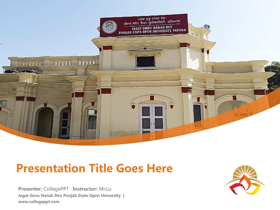 Jagat Guru Nanak Dev Punjab State Open University Course/Courseware Creation PPT Template4:3 ratio PPT effect preview image5