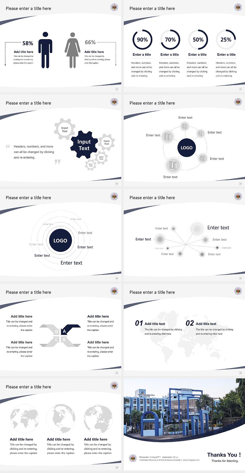 Tamilnadu Veterinary & Animal Sciences University Course/Courseware Creation PPT Template4:3 ratio PPT effect preview image4