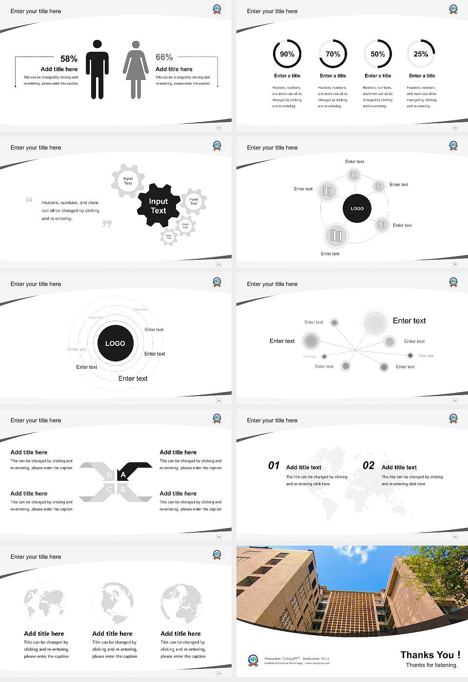 Institute of Chemical Technology Course/Courseware Creation PPT Template16:9 ratio PPT effect preview image4
