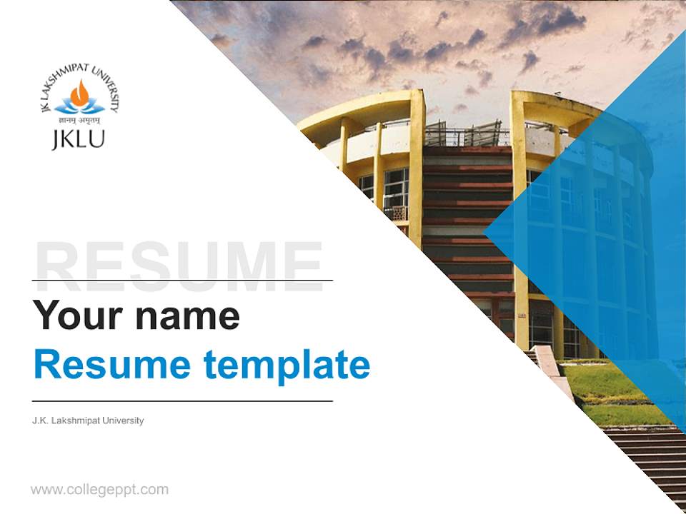 J.K. Lakshmipat University Resume PPT Template4:3 ratio PPT effect preview image5