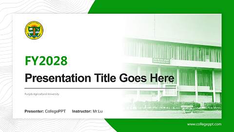 Punjab Agricultural University Academic Presentation/Research Findings Report PPT Template