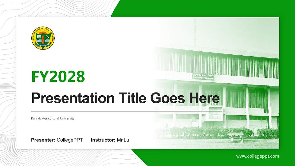 Punjab Agricultural University Academic Presentation/Research Findings Report PPT Template16:9 ratio PPT effect preview image