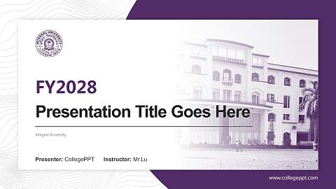 Integral University Academic Presentation/Research Findings Report PPT Template