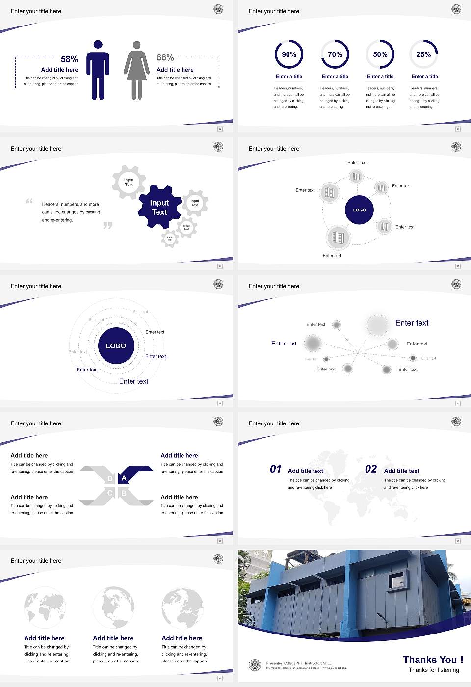International Institute for Population Sciences Course/Courseware Creation PPT Template16:9 ratio PPT effect preview image4