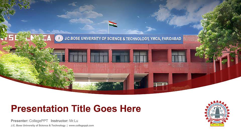 J.C. Bose University of Science & Technology Course/Courseware Creation PPT Template16:9 ratio PPT effect preview image