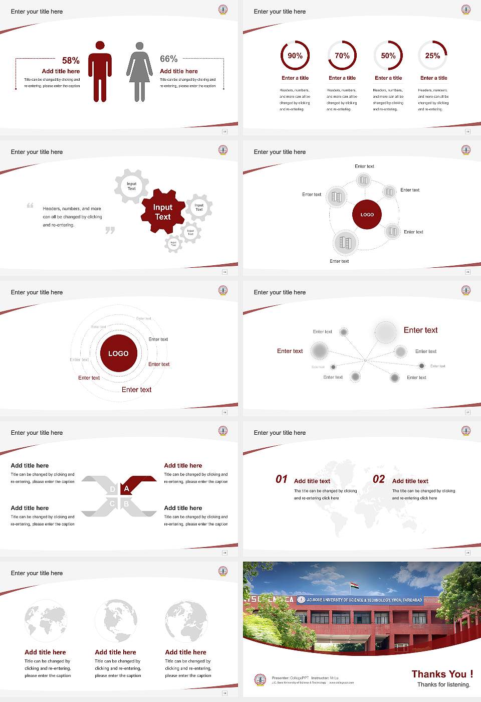 J.C. Bose University of Science & Technology Course/Courseware Creation PPT Template16:9 ratio PPT effect preview image4