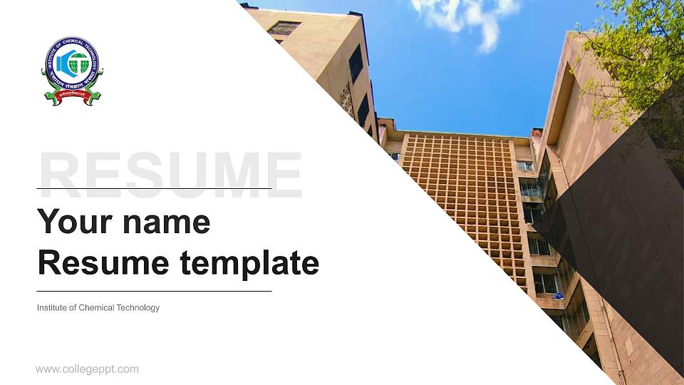 Institute of Chemical Technology Resume PPT Template16:9 ratio PPT effect preview image