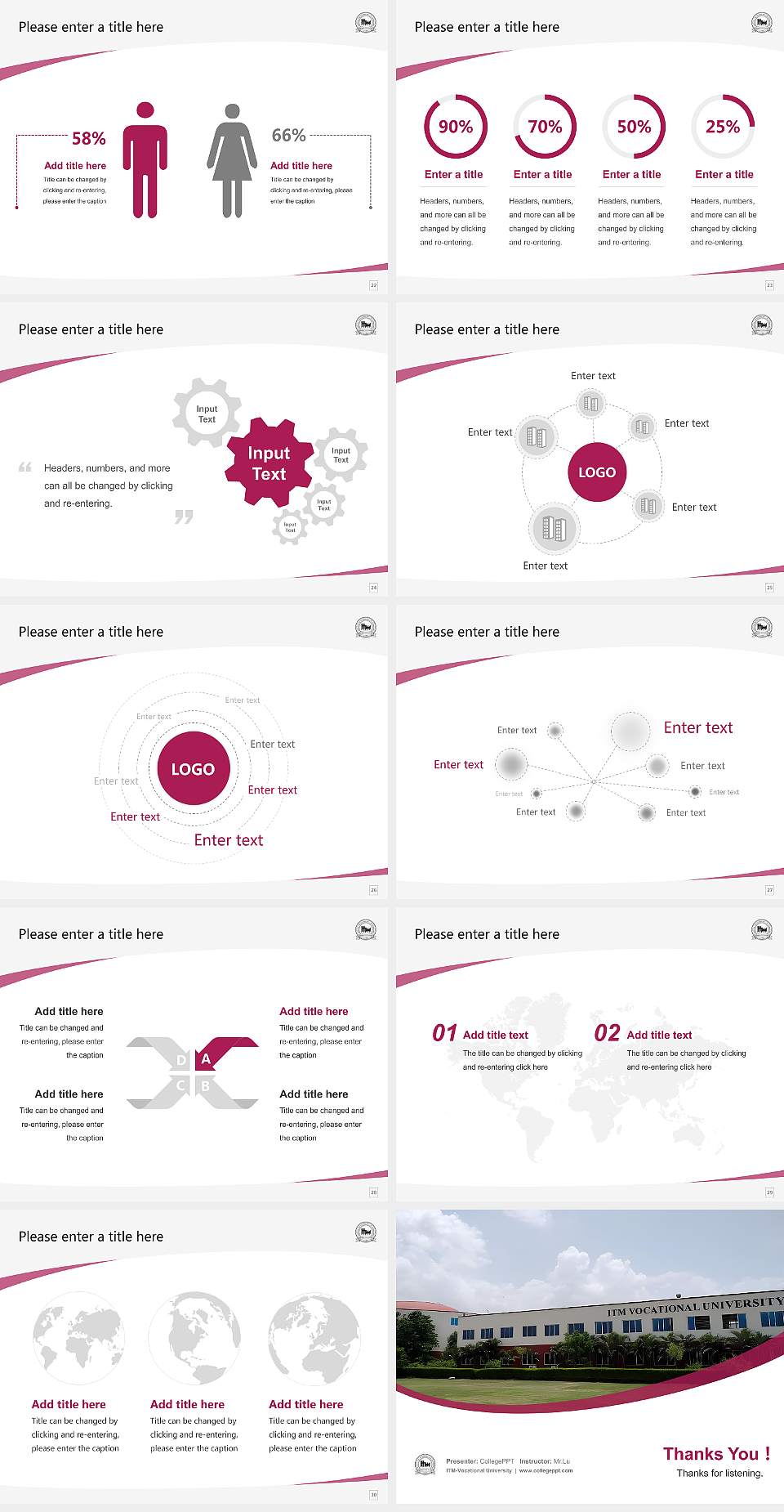 ITM-Vocational University Course/Courseware Creation PPT Template4:3 ratio PPT effect preview image4