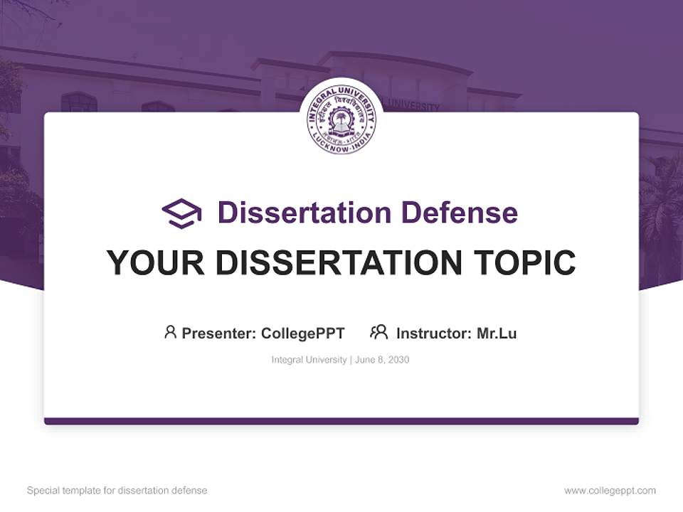 Integral University Graduation Thesis Defense PPT Template4:3 ratio PPT effect preview image7