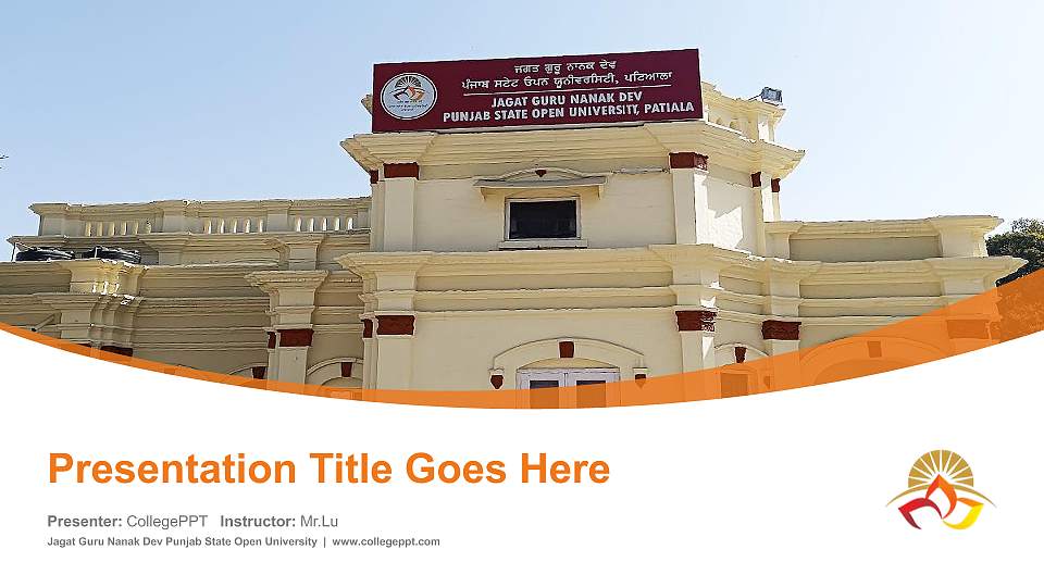 Jagat Guru Nanak Dev Punjab State Open University Course/Courseware Creation PPT Template16:9 ratio PPT effect preview image