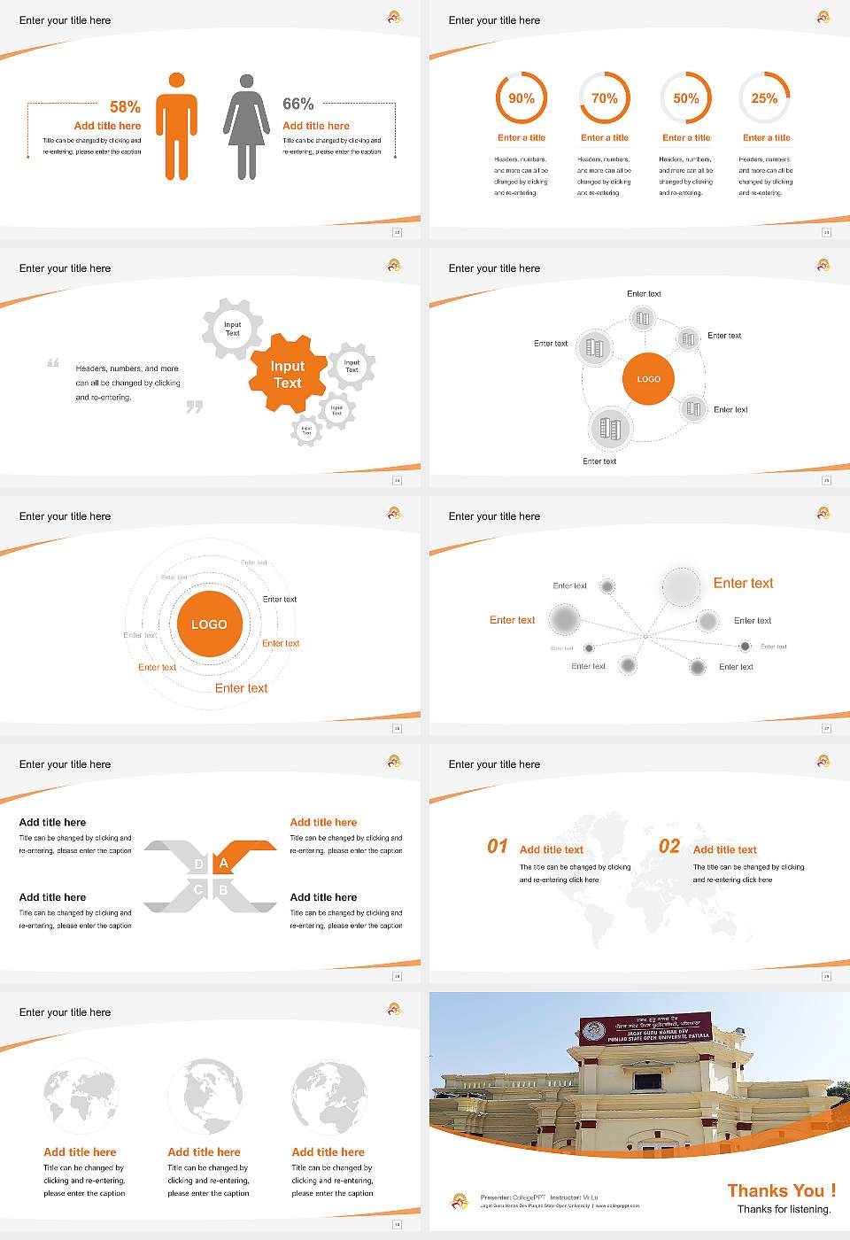 Jagat Guru Nanak Dev Punjab State Open University Course/Courseware Creation PPT Template16:9 ratio PPT effect preview image4