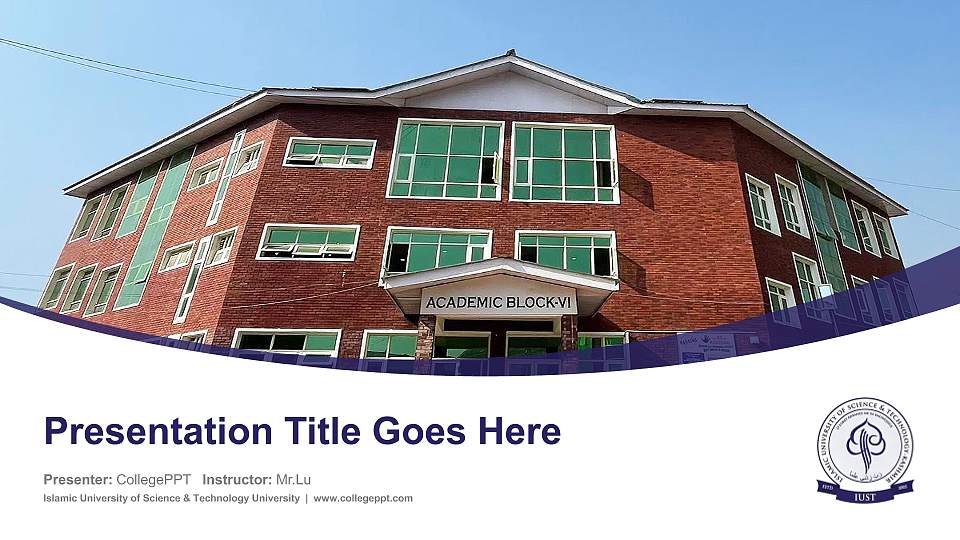 Islamic University of Science & Technology University Course/Courseware Creation PPT Template16:9 ratio PPT effect preview image