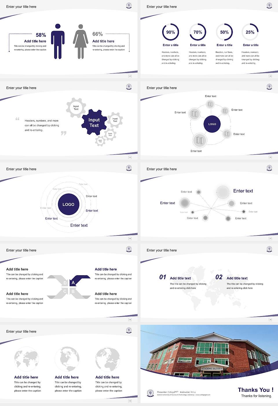 Islamic University of Science & Technology University Course/Courseware Creation PPT Template16:9 ratio PPT effect preview image4