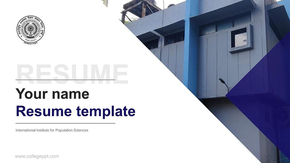International Institute for Population Sciences Resume PPT Template16:9 ratio PPT effect preview image