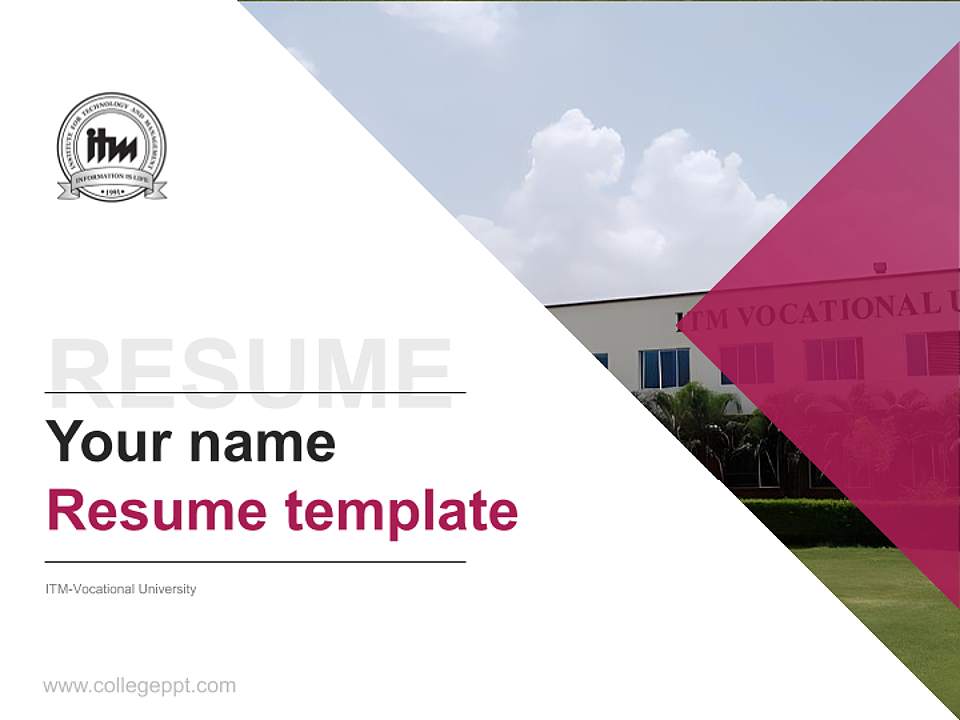 ITM-Vocational University Resume PPT Template4:3 ratio PPT effect preview image5