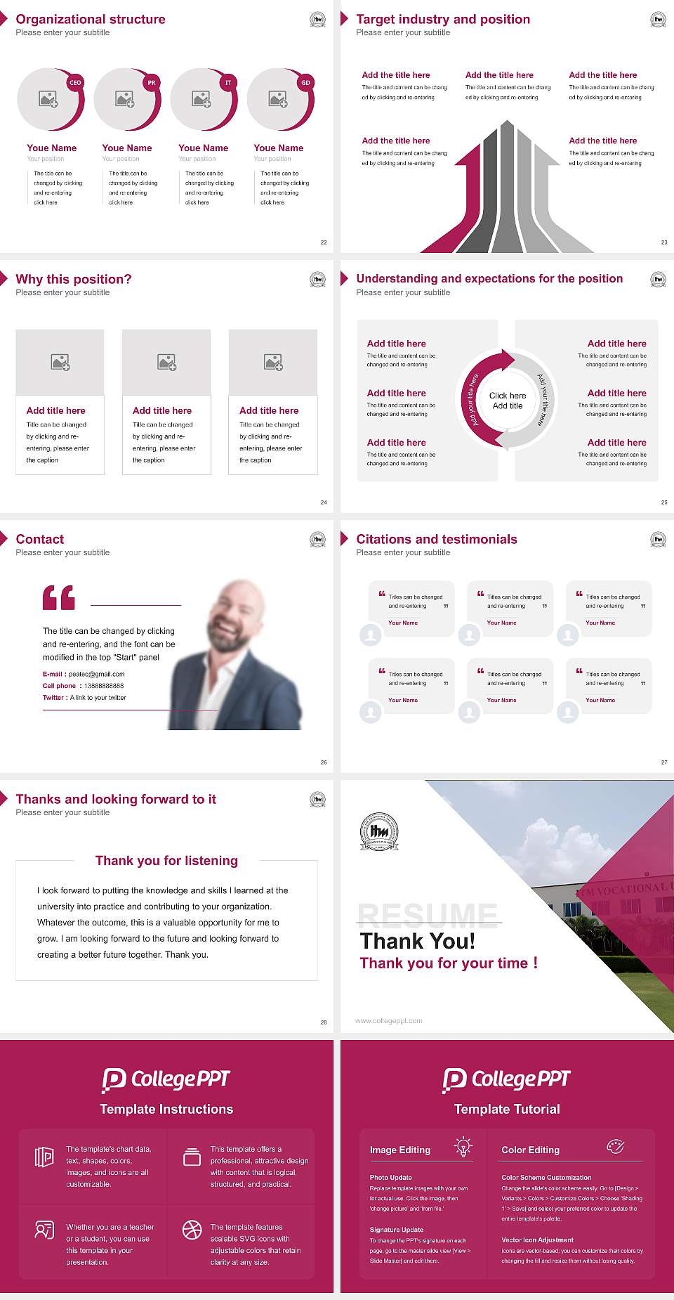 ITM-Vocational University Resume PPT Template4:3 ratio PPT effect preview image4