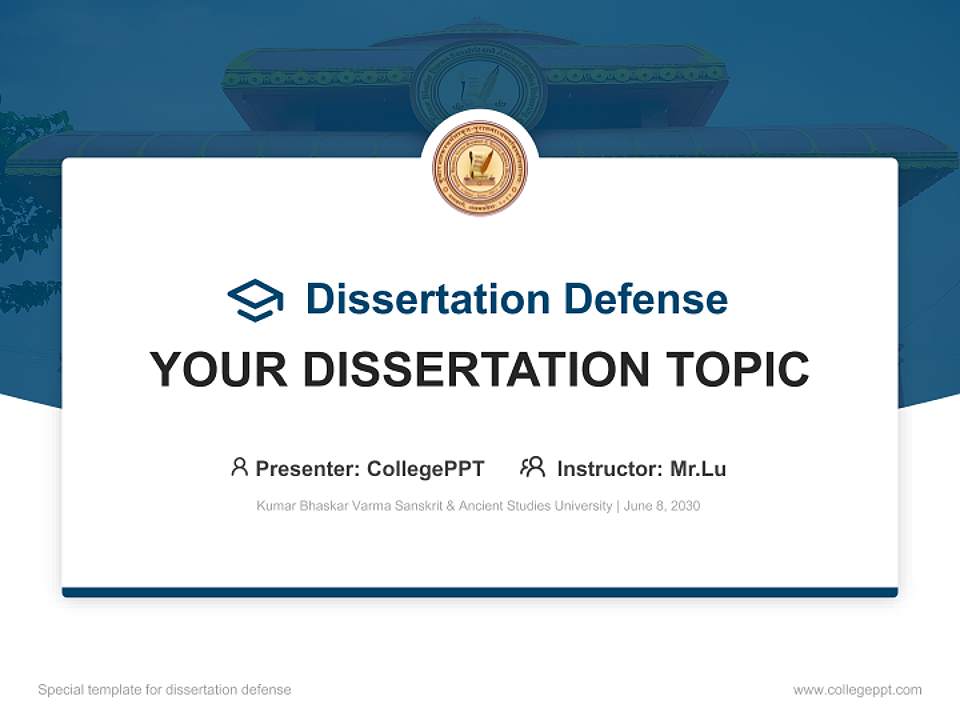 Kumar Bhaskar Varma Sanskrit & Ancient Studies University Graduation Thesis Defense PPT Template4:3 ratio PPT effect preview image7