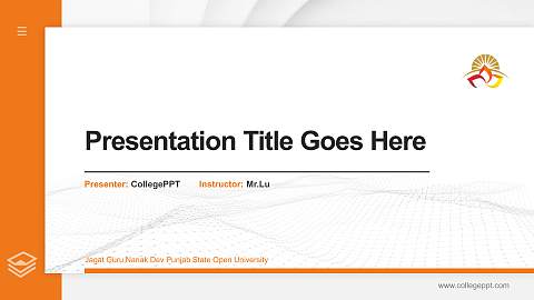 Jagat Guru Nanak Dev Punjab State Open University Thesis Proposal/Graduation Defense PPT Template