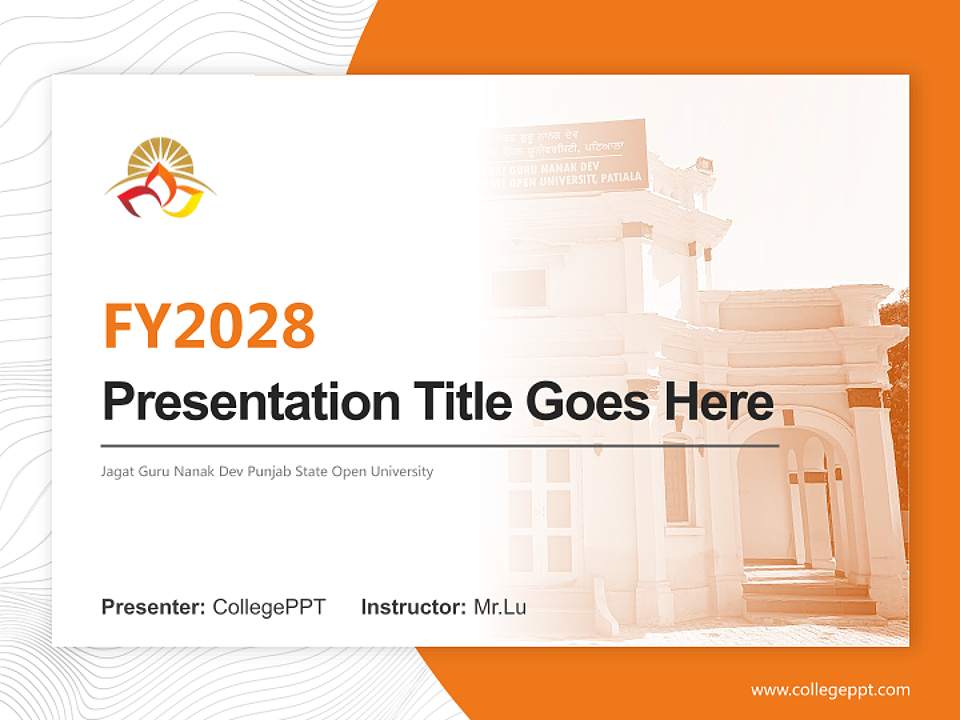 Jagat Guru Nanak Dev Punjab State Open University Academic Presentation/Research Findings Report PPT Template4:3 ratio PPT effect preview image5