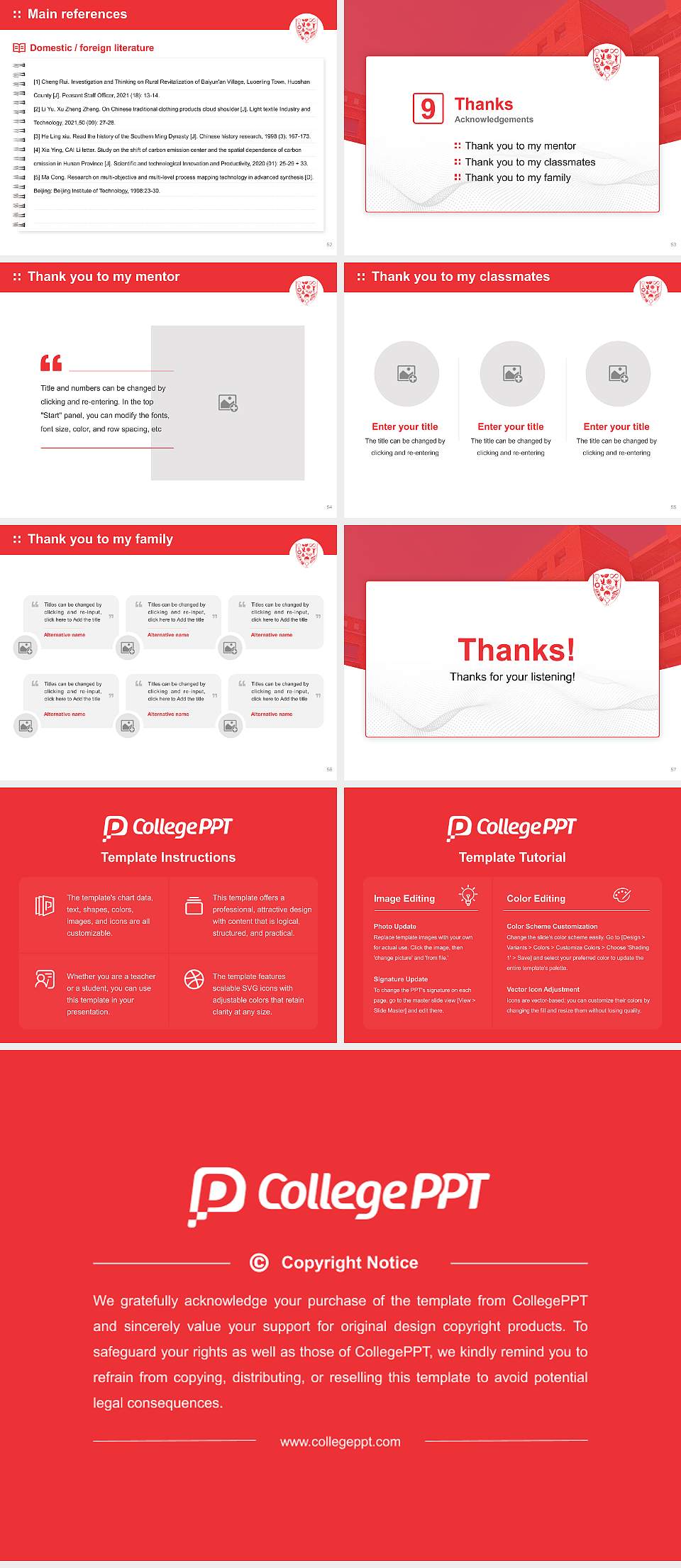 J.E.C.R.C. University Graduation Thesis Defense PPT Template4:3 ratio PPT effect preview image7