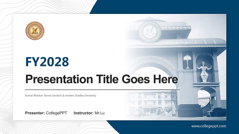 Kumar Bhaskar Varma Sanskrit & Ancient Studies University Academic Presentation/Research Findings Report PPT Template16:9 ratio PPT effect preview image