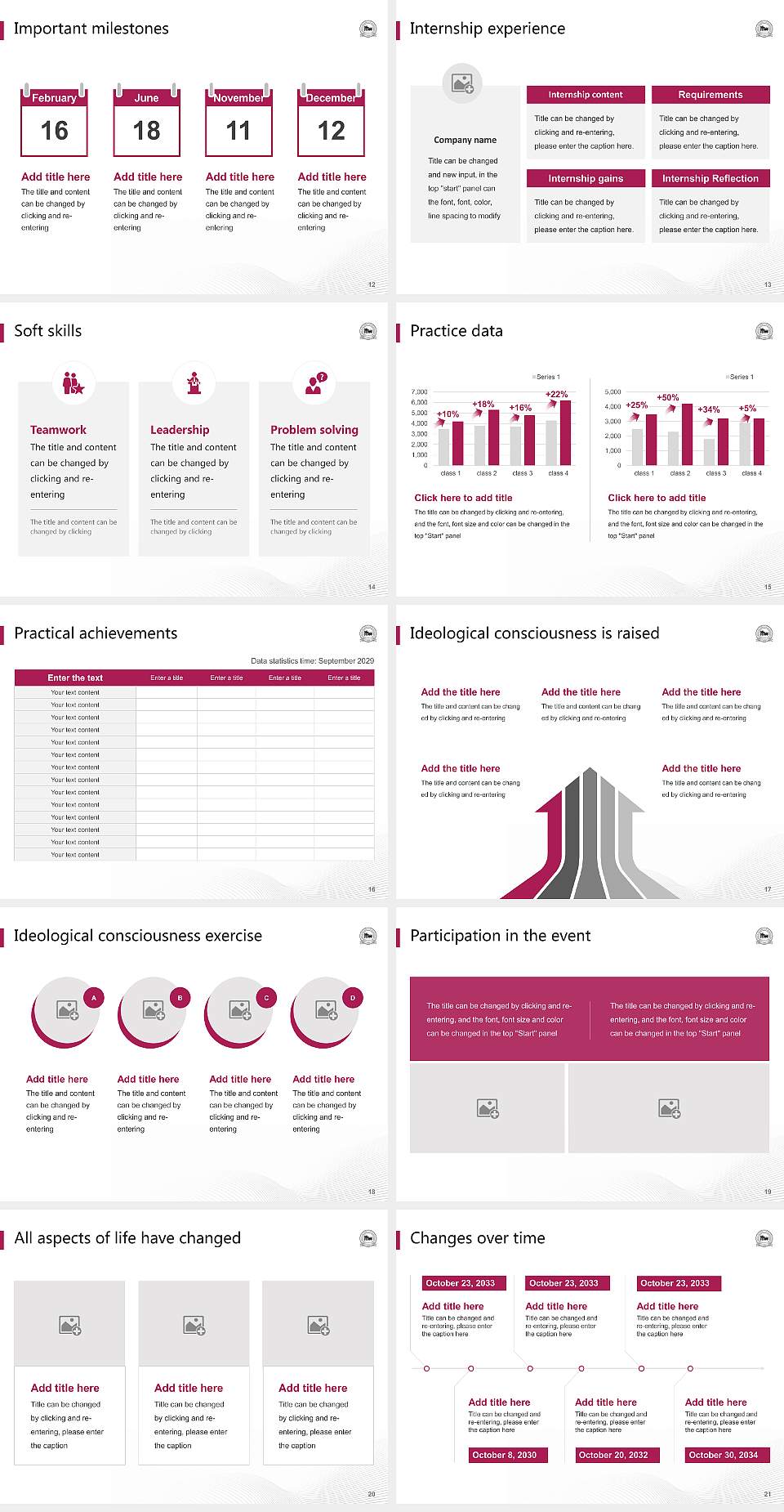 ITM-Vocational University National Scholarship Defense PPT Template4:3 ratio PPT effect preview image3