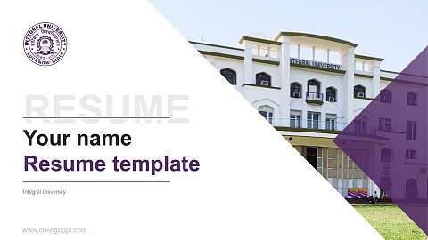 Integral University Resume PPT Template
