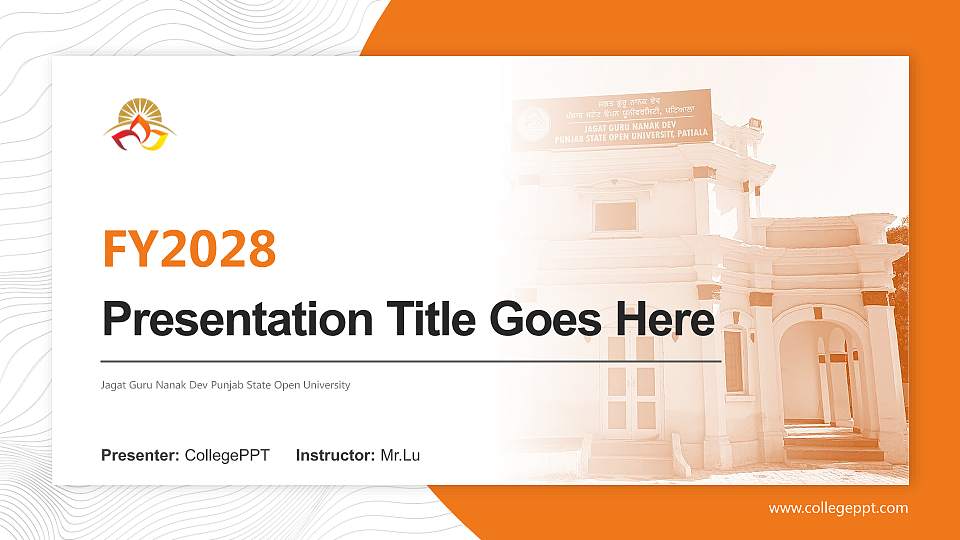 Jagat Guru Nanak Dev Punjab State Open University Academic Presentation/Research Findings Report PPT Template16:9 ratio PPT effect preview image