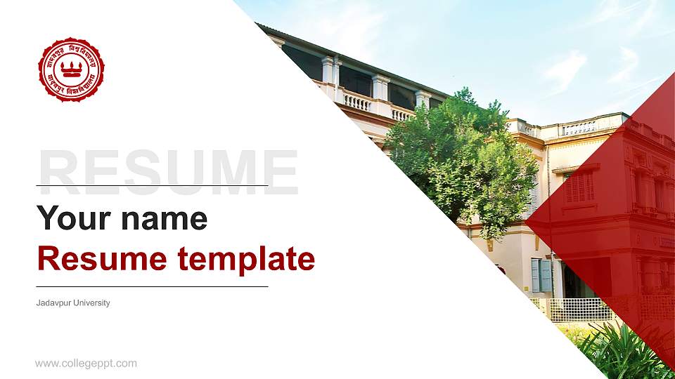 Jadavpur University Resume PPT Template16:9 ratio PPT effect preview image