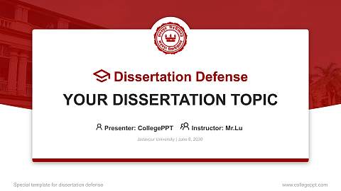 Jadavpur University Graduation Thesis Defense PPT Template